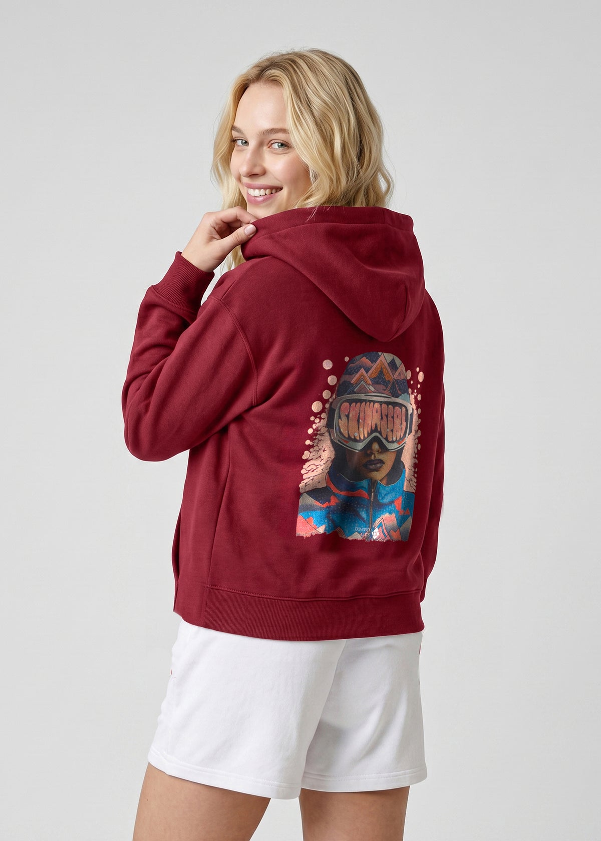 Hoodie "Skihaserl" - weinrot