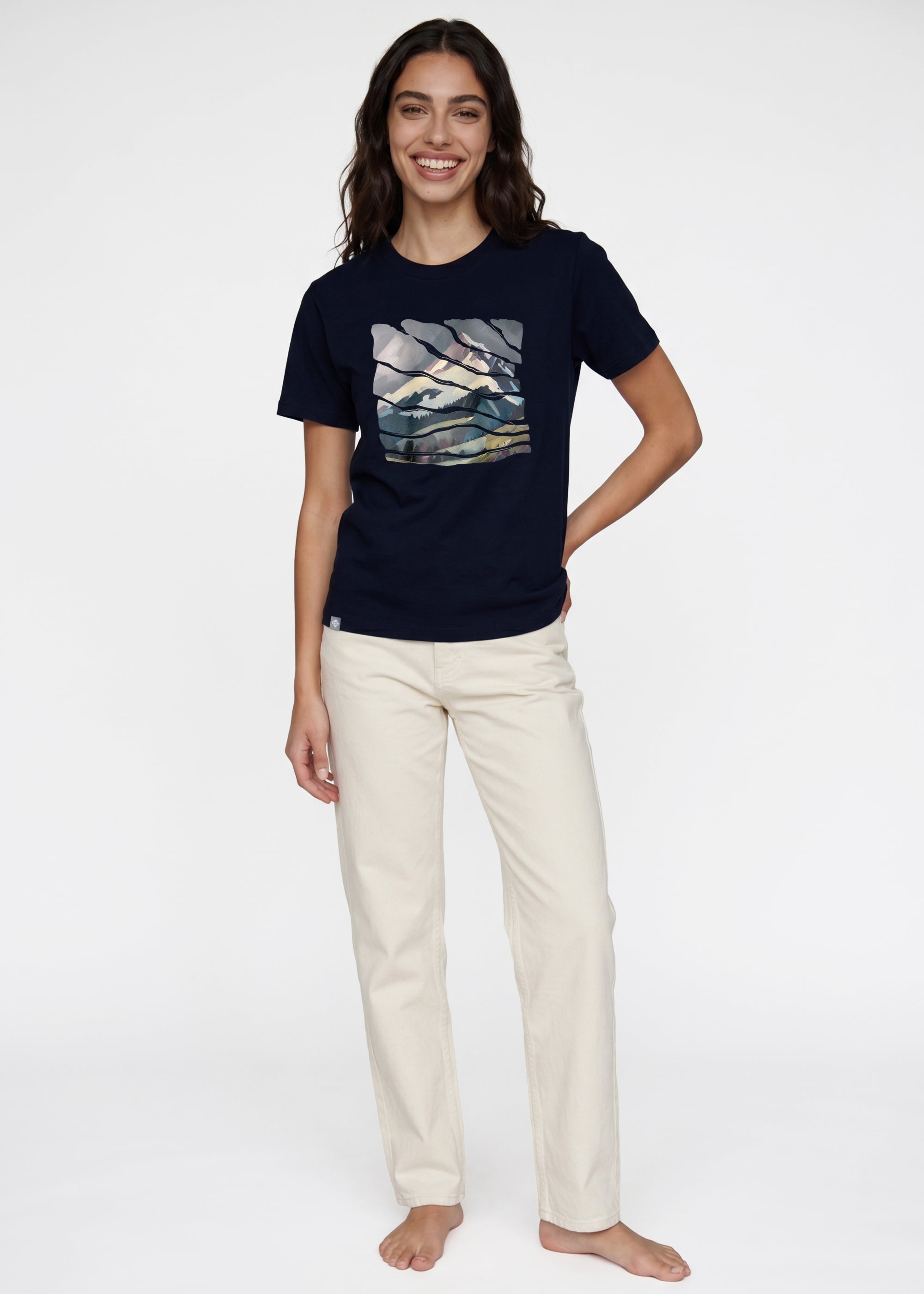 T-Shirt "Wintergipfel" - dunkelblau (Damen)