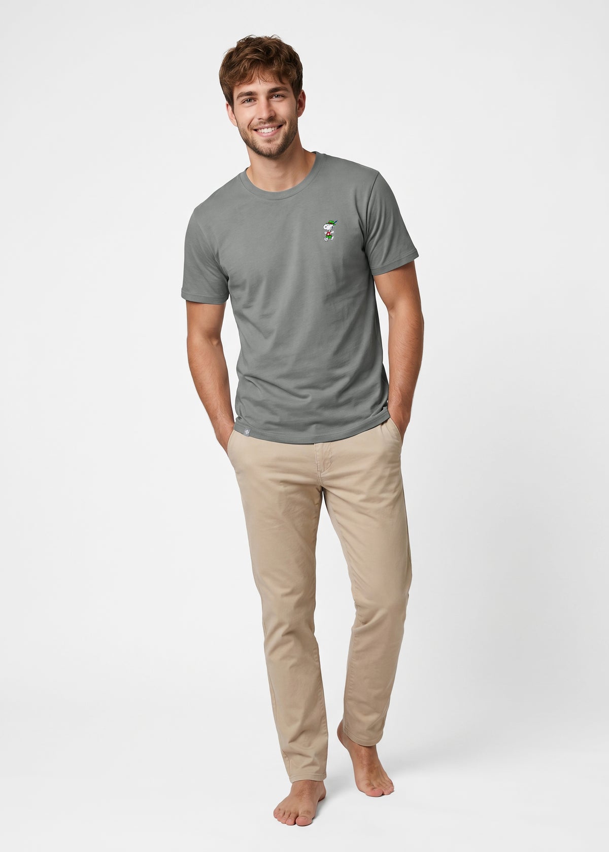 T-Shirt "Peanuts: Snoopy in Tracht" - nebelgrau