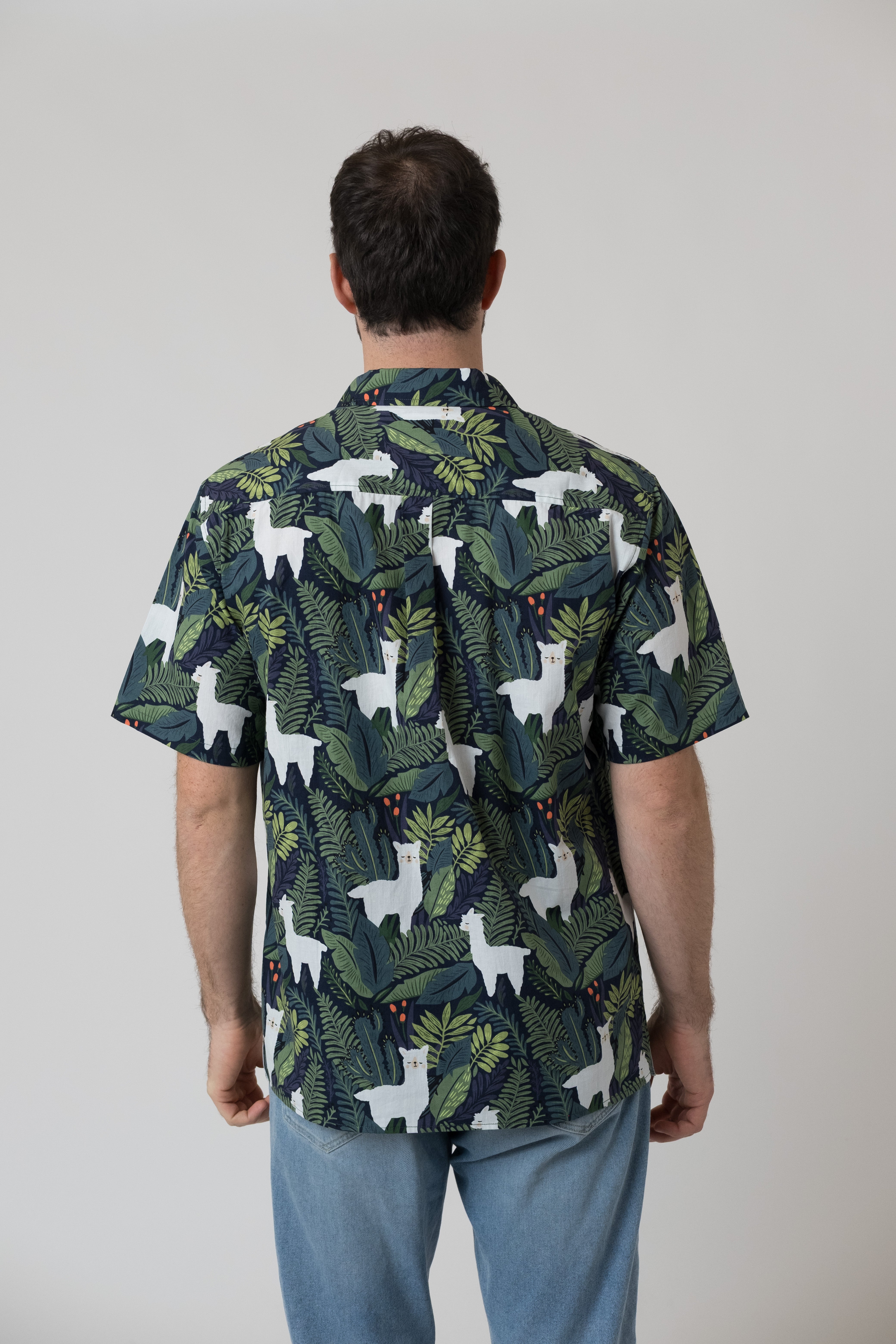 Hemd "Alpaka" - dunkelblau/grün