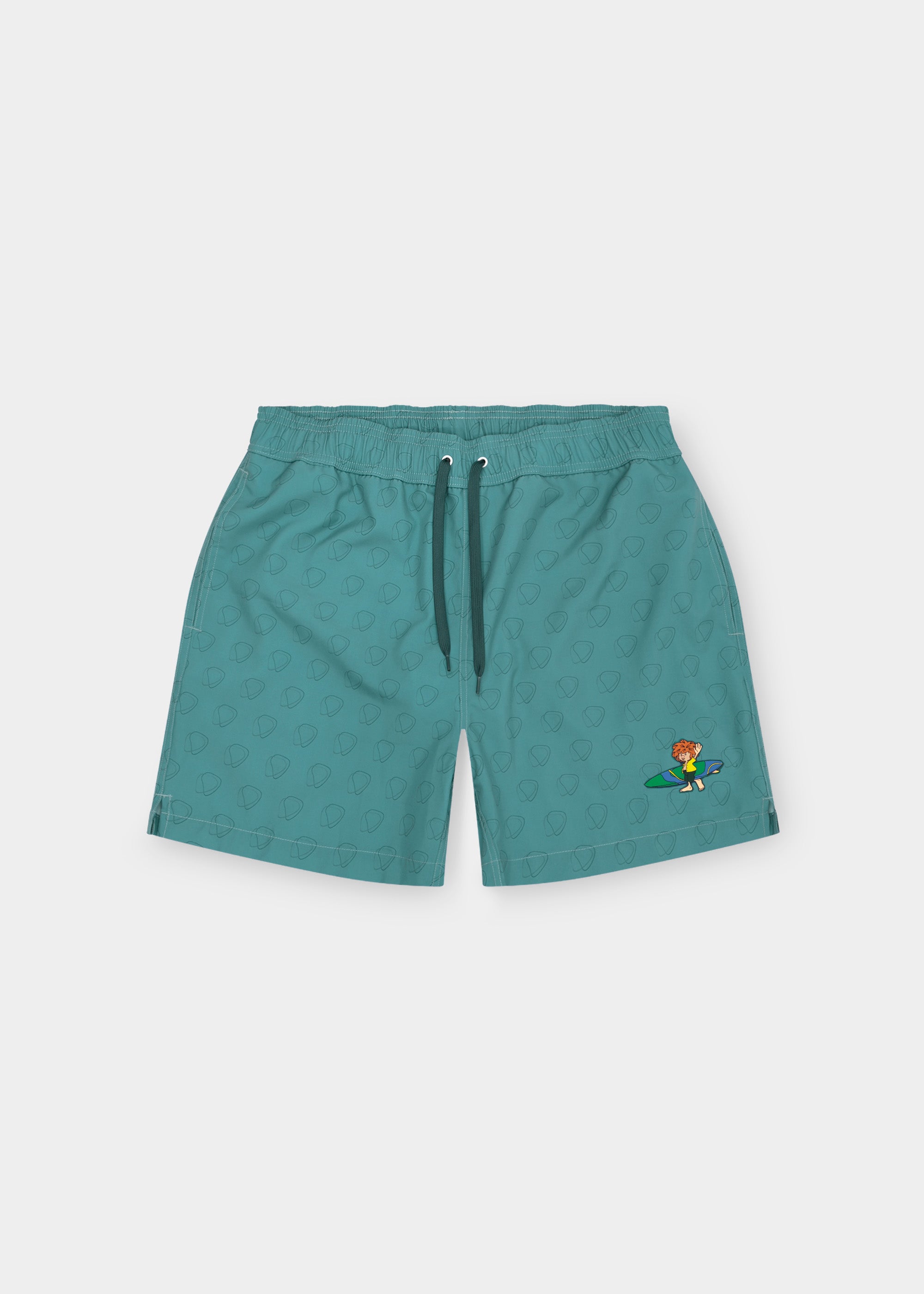 Badehose "Pumuckl surft" - graublau