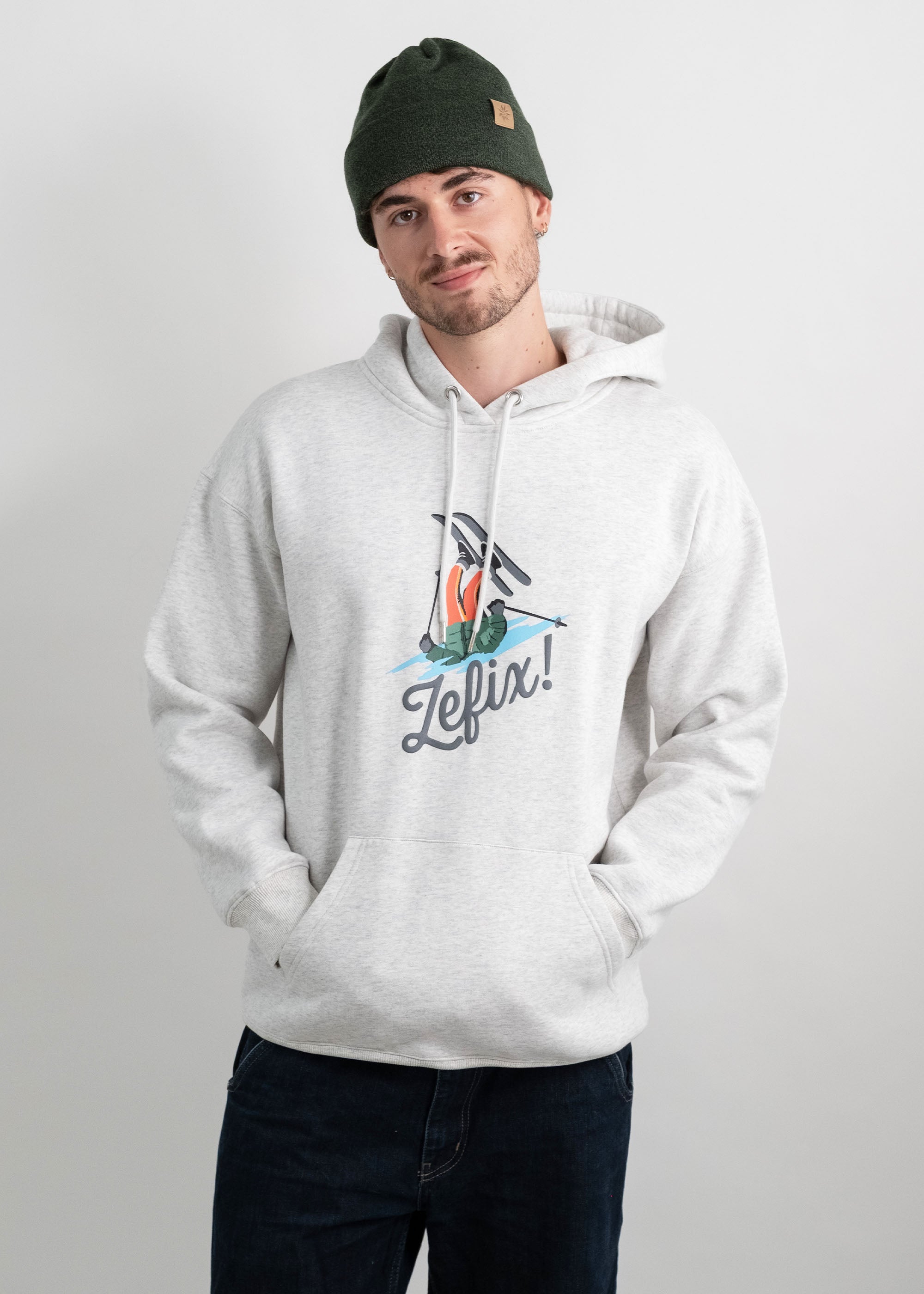 Hoodie "Zefix!" - cremegrau-meliert