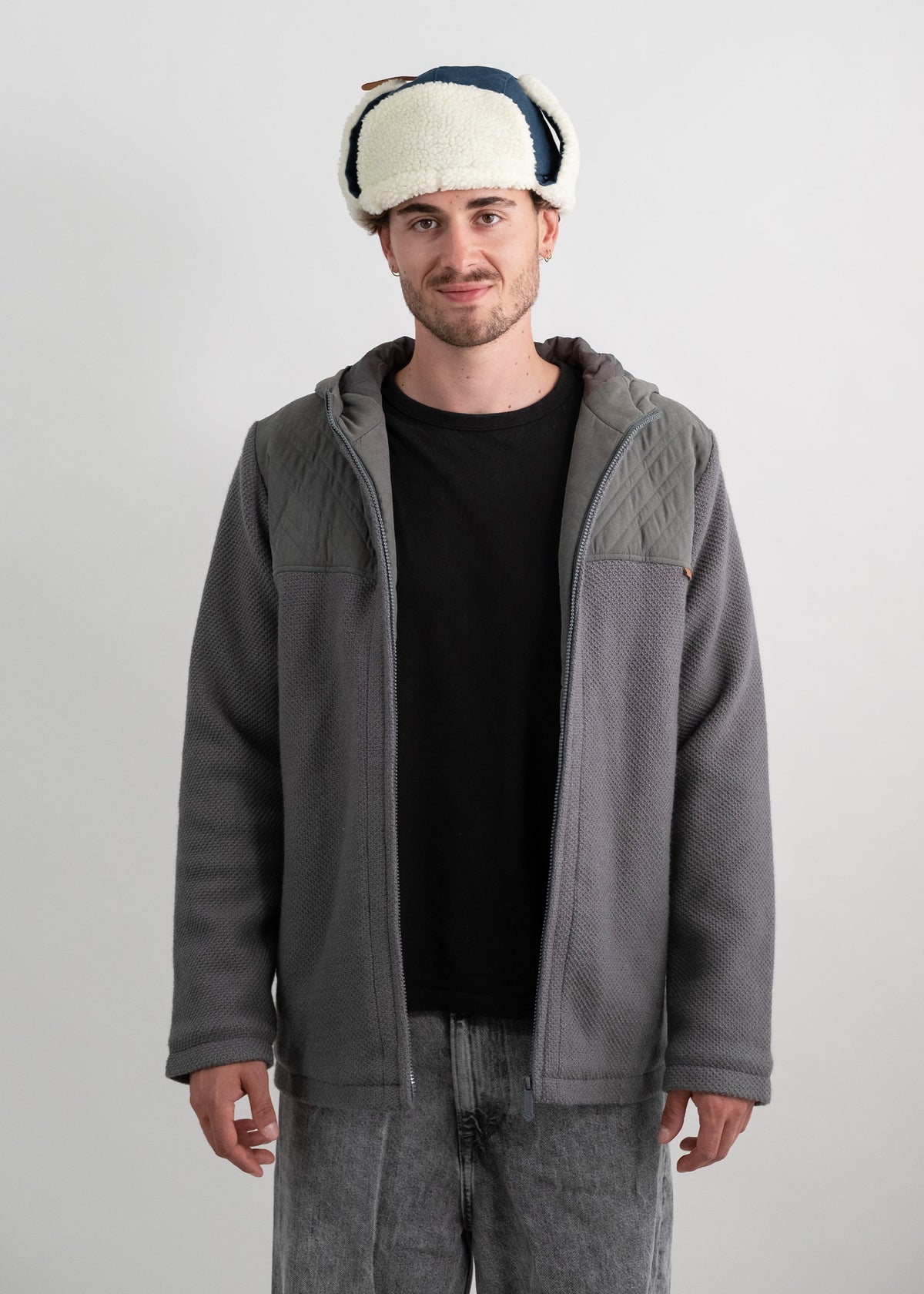 Stepp-Strickjacke "Michl" - dunkelgrau