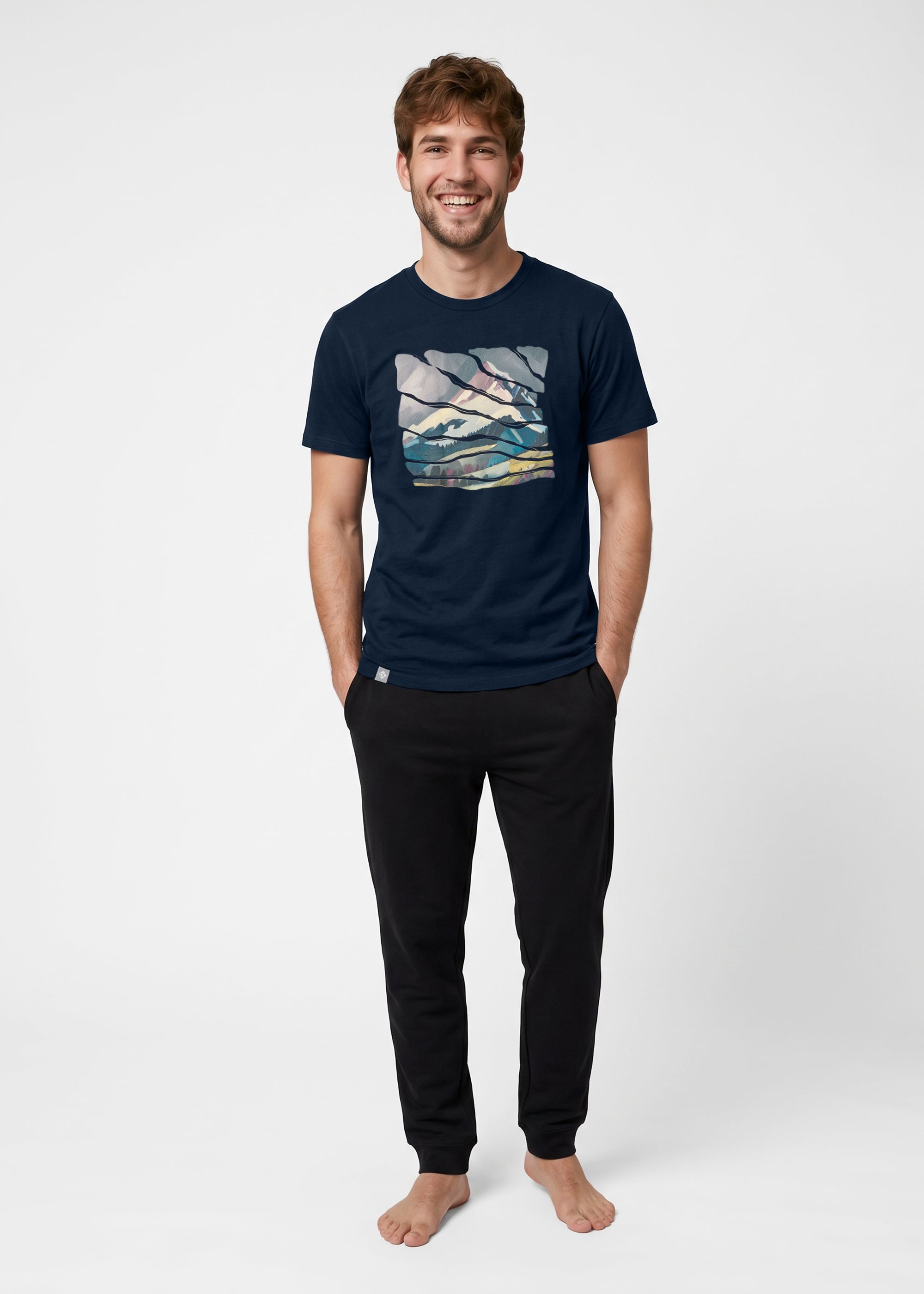 T-Shirt "Wintergipfel" - dunkelblau