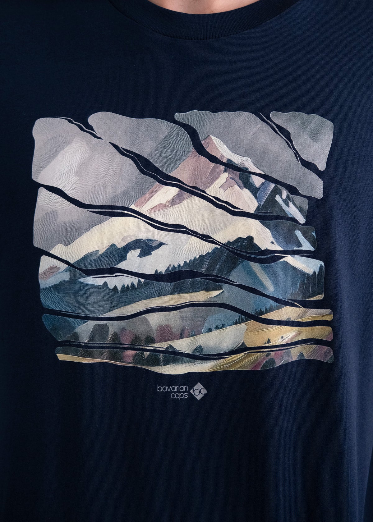 T-Shirt "Wintergipfel" - dunkelblau