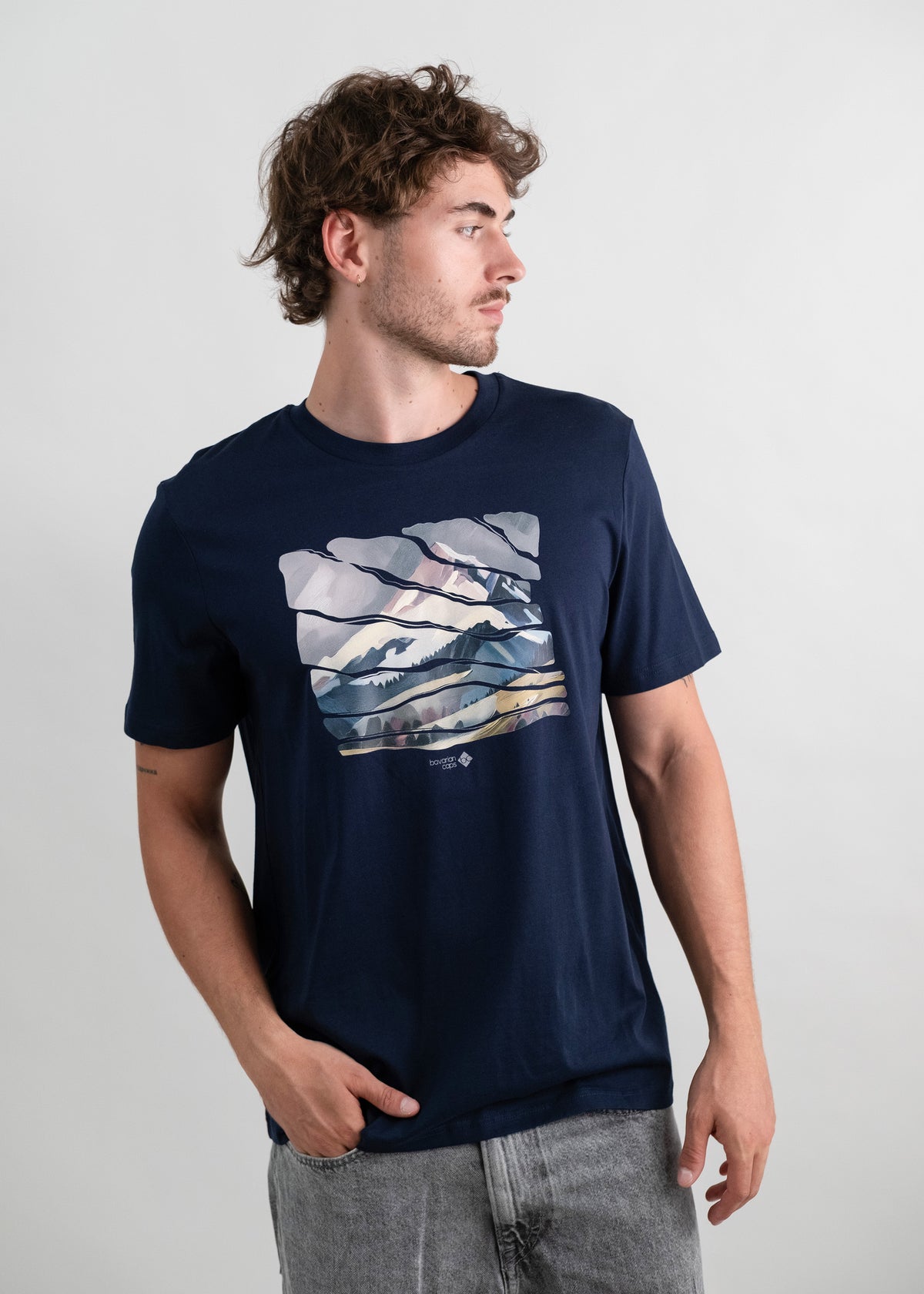 T-Shirt "Wintergipfel" - dunkelblau
