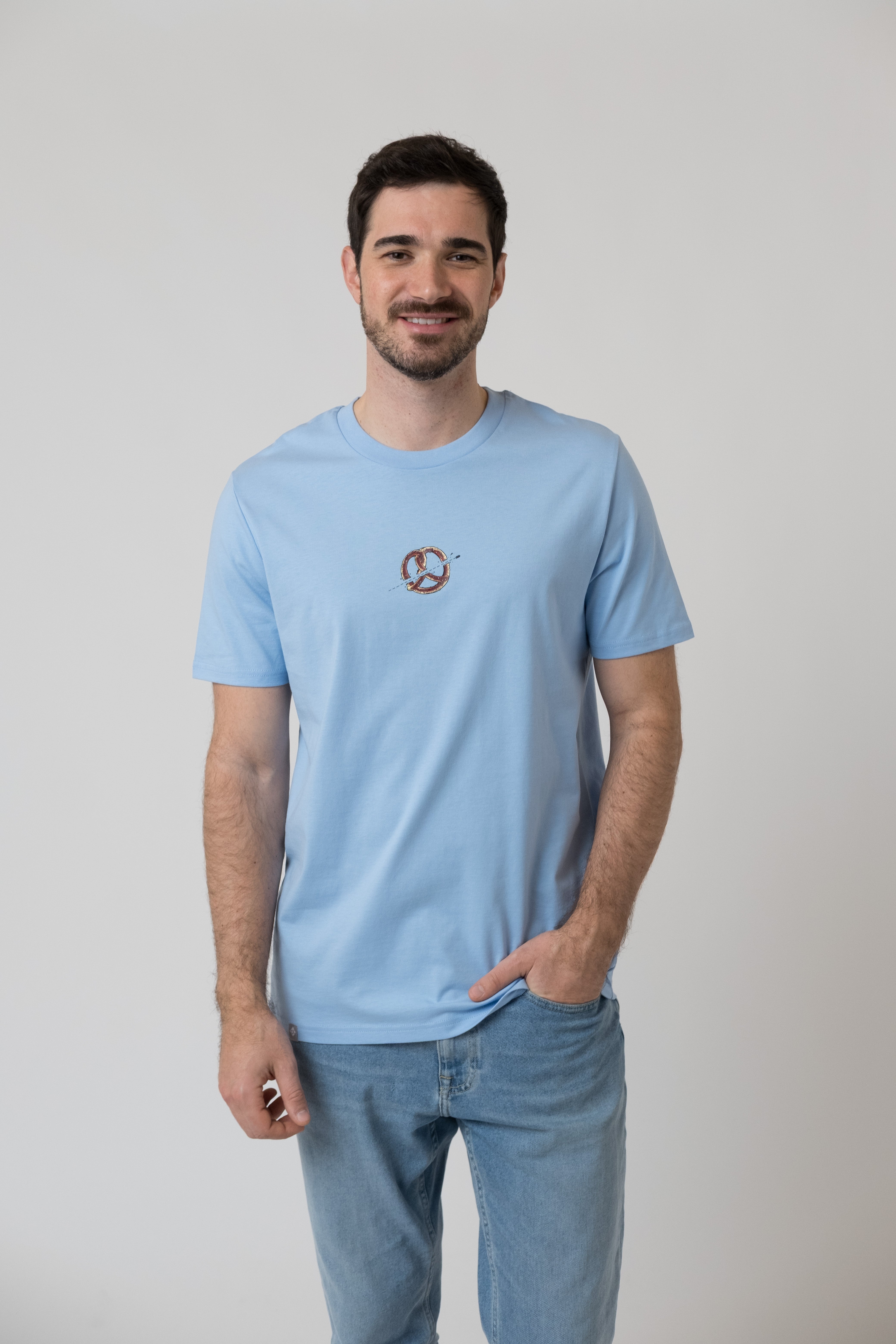 T-Shirt "Lucky Luke: Bierfässer" - hellblau