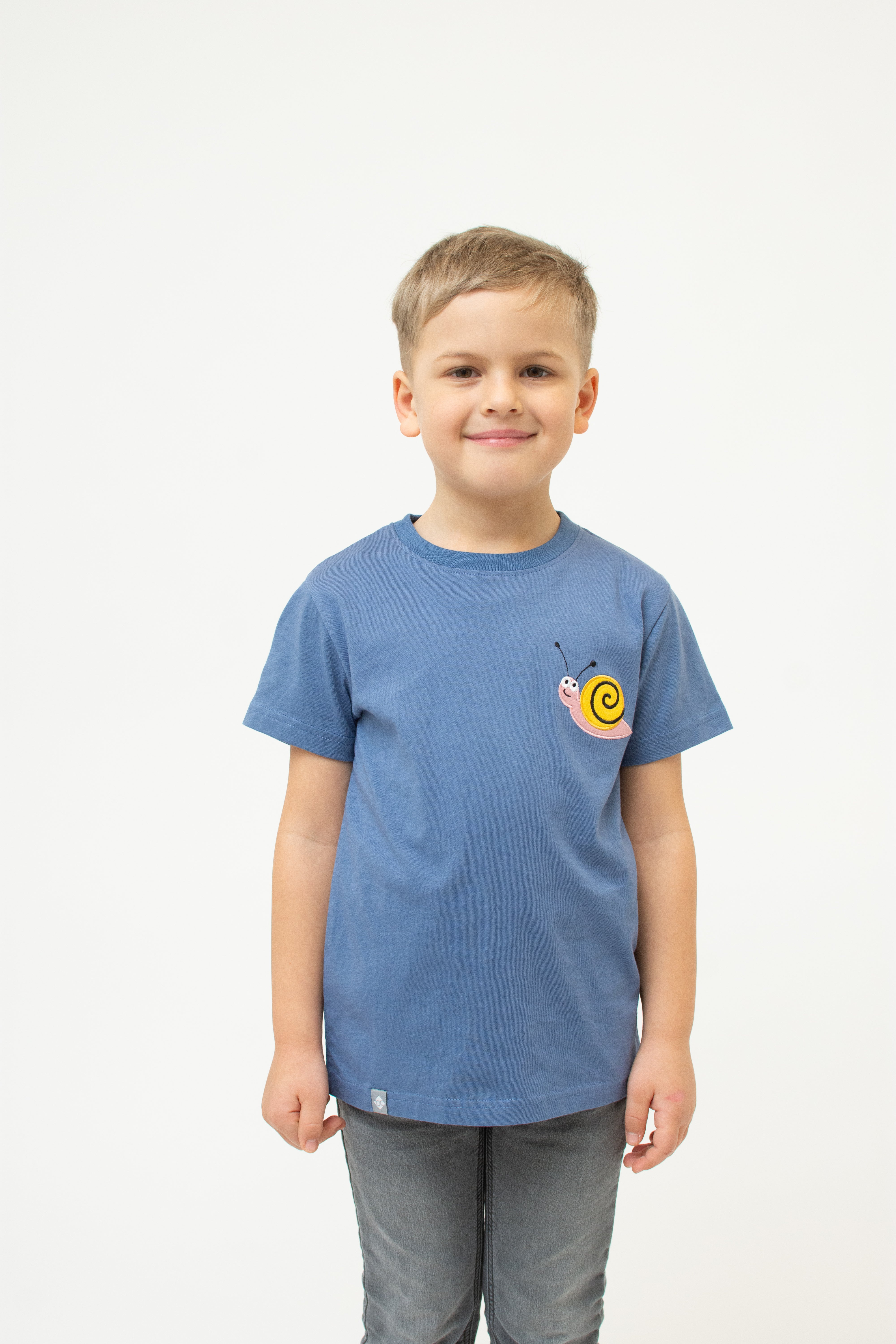 T-Shirt "Schnecke" - blau (Kinder)