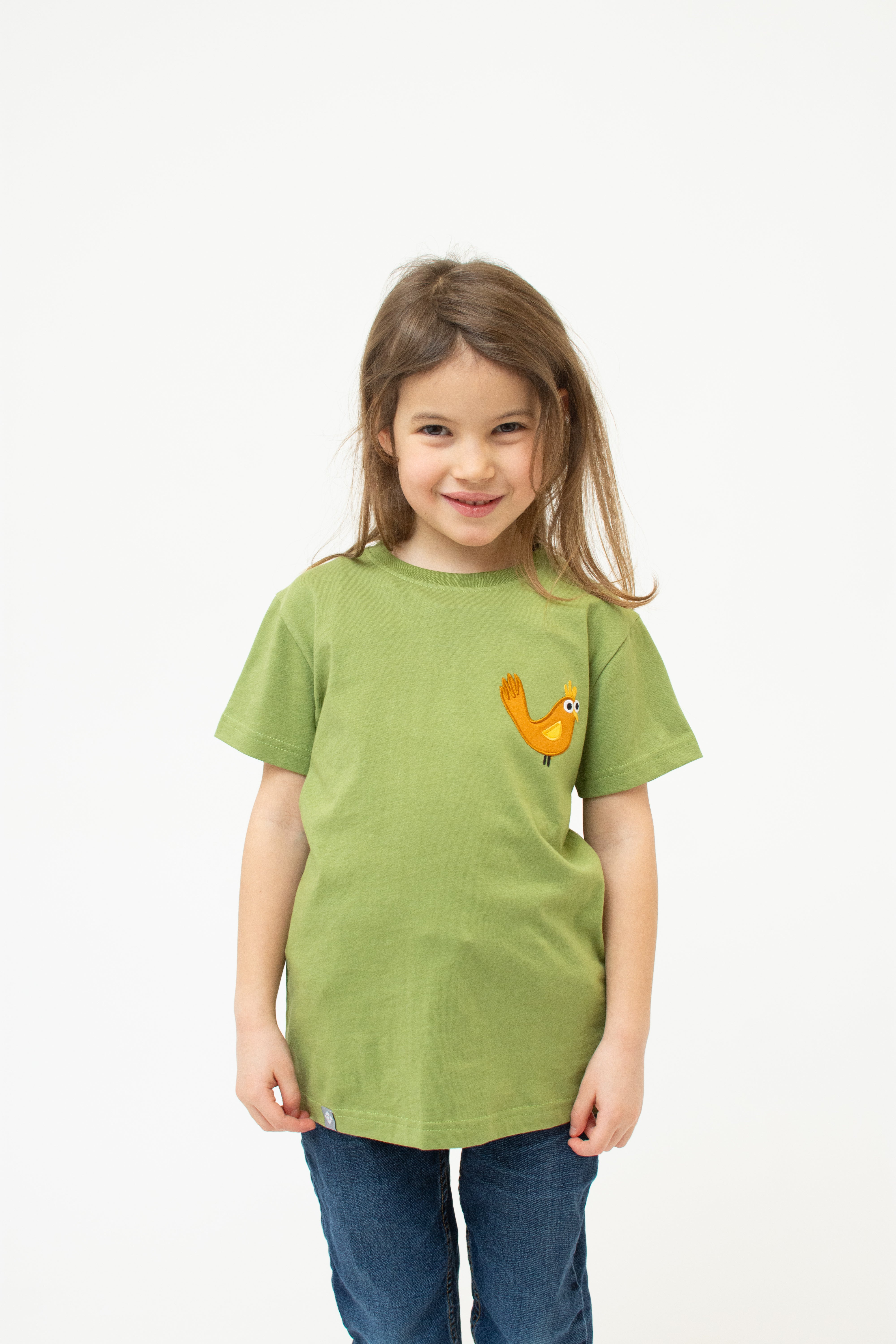 T-Shirt "Huhn" - olivgrün (Kinder)