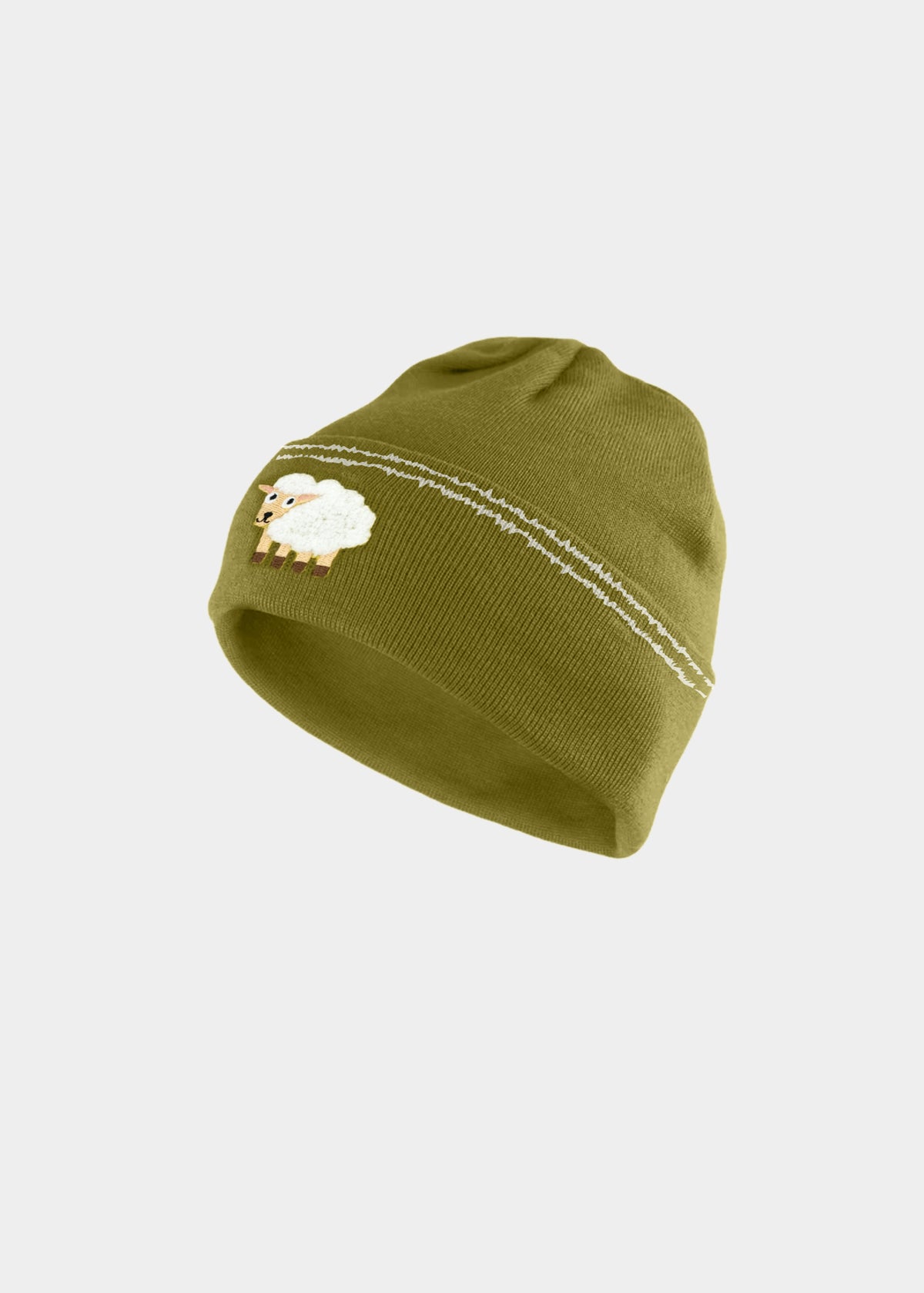 Kleinkinder Stick-Haum "Schaf"  - khaki