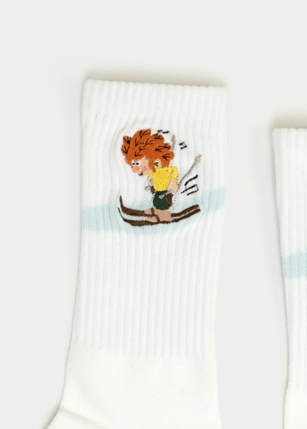 Sportsocken "Pumuckl Skirennen" - weiß