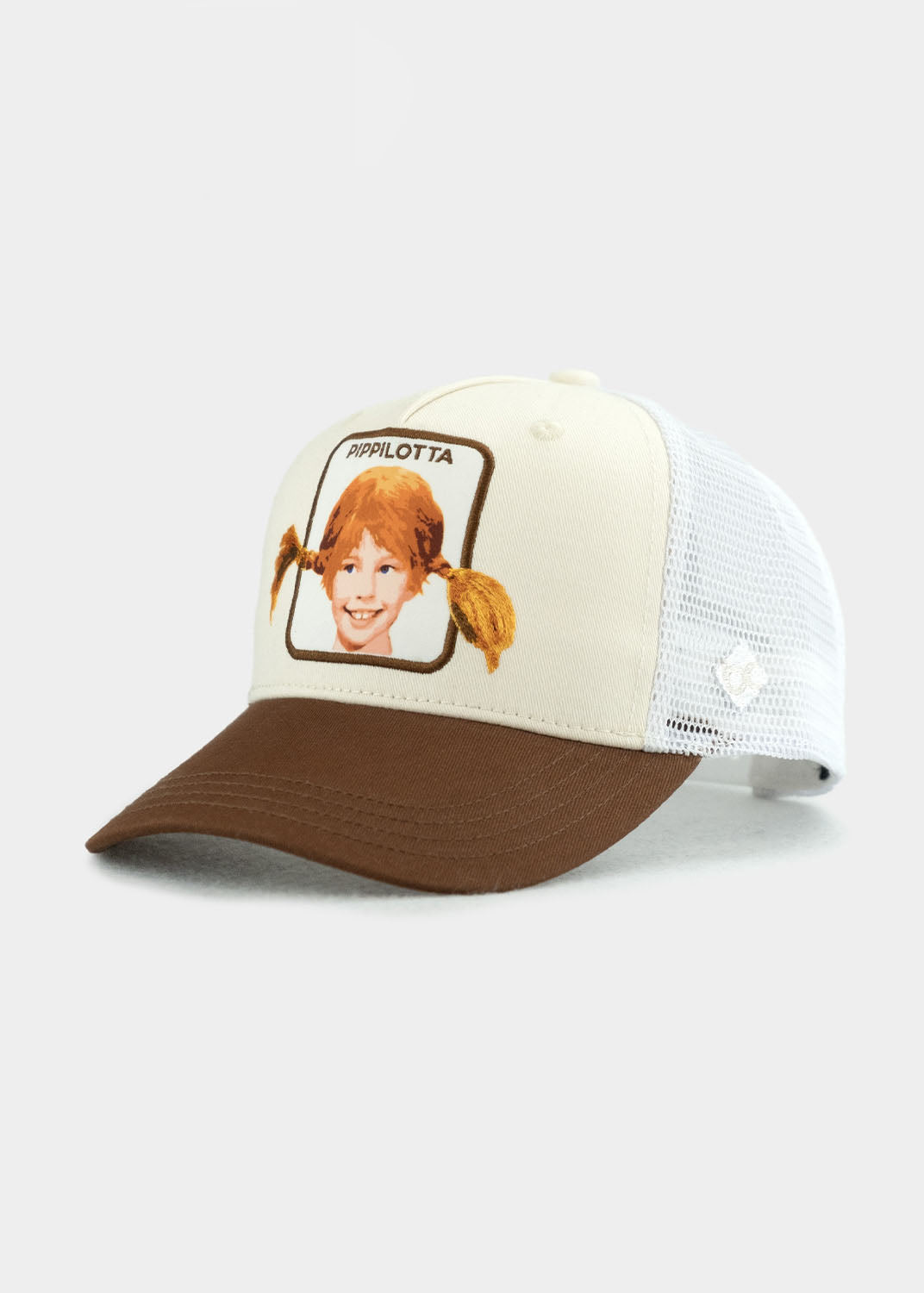Cap "Pippilotta Stickpatch" - weiß/braun (Curved)