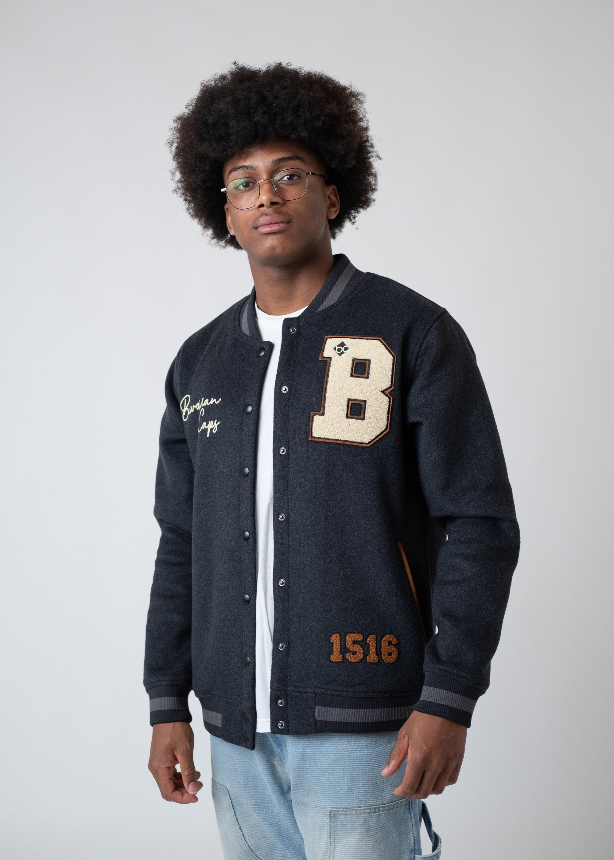 Collegejacke "BC" - dunkelgrau