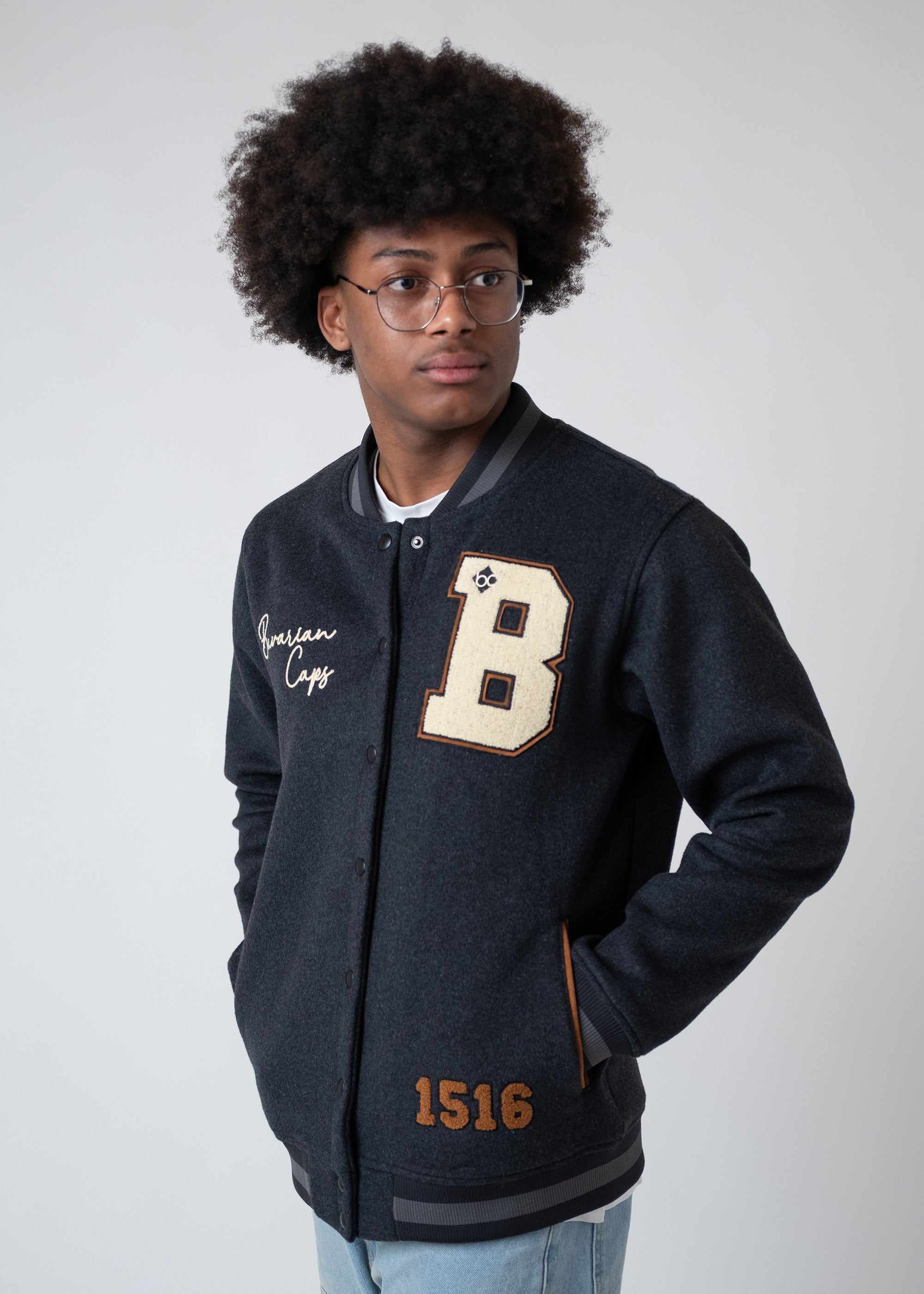 Collegejacke "BC" - dunkelgrau