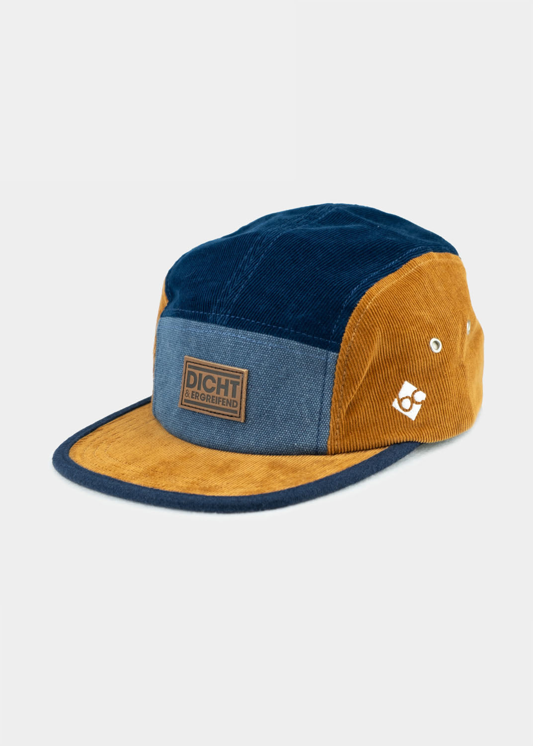 Cap "dicht&ergreifend: Kord" - blau/braun (5-Panel)