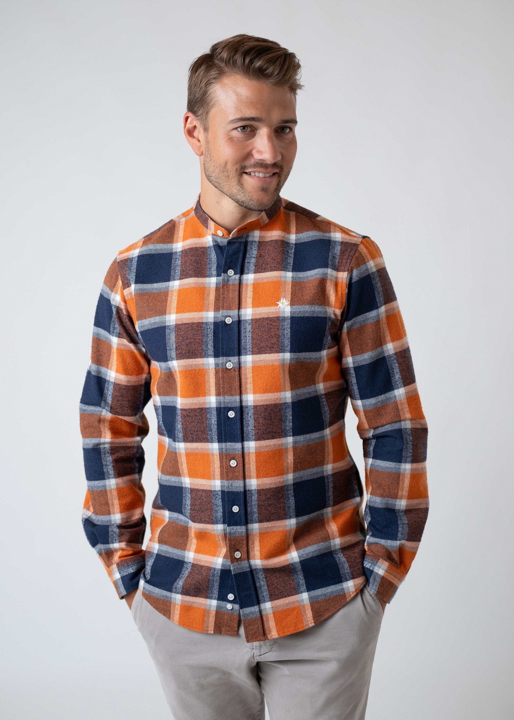Flanell-Hemd "Edelweiß" - orange