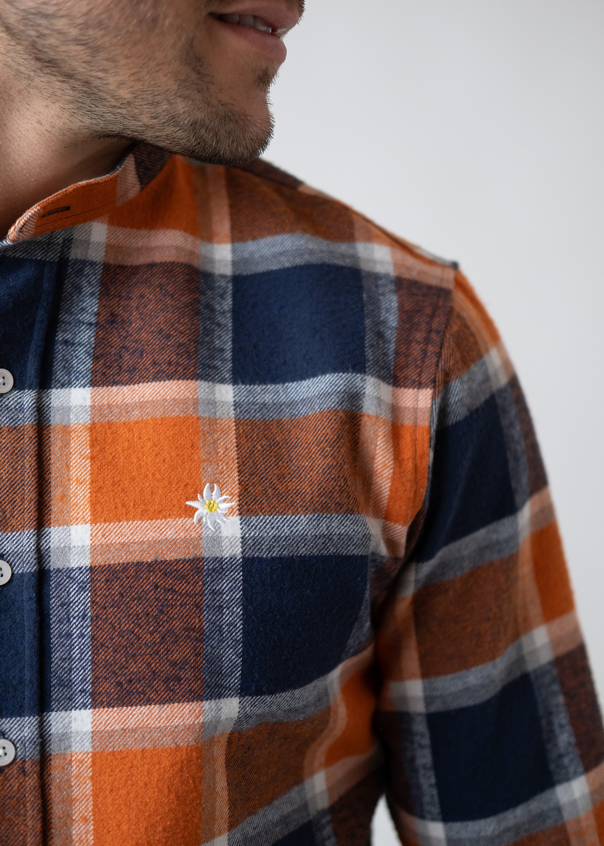 Flanell-Hemd "Edelweiß" - orange