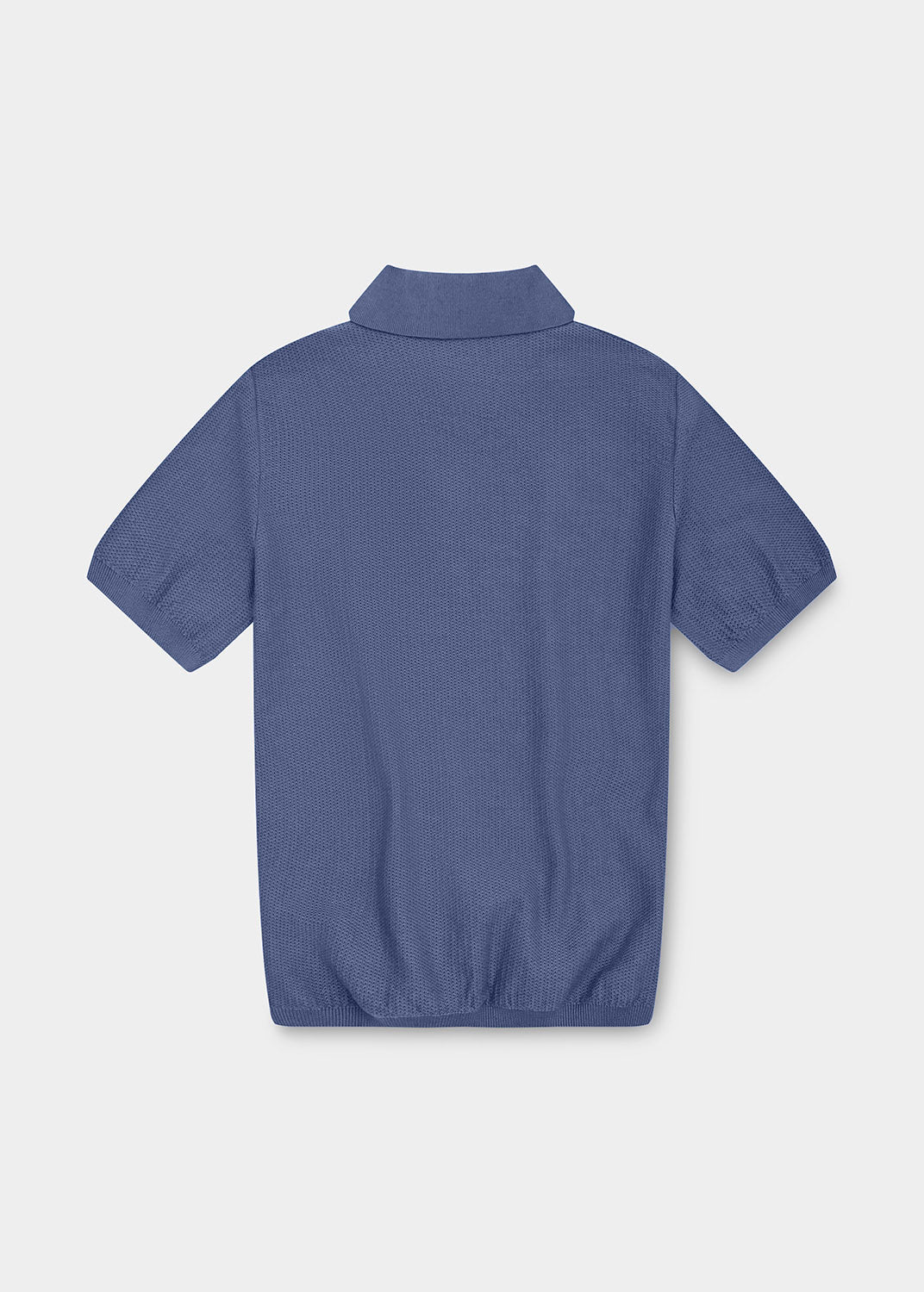Poloshirt "Edelweiß Strick" - blaugrau