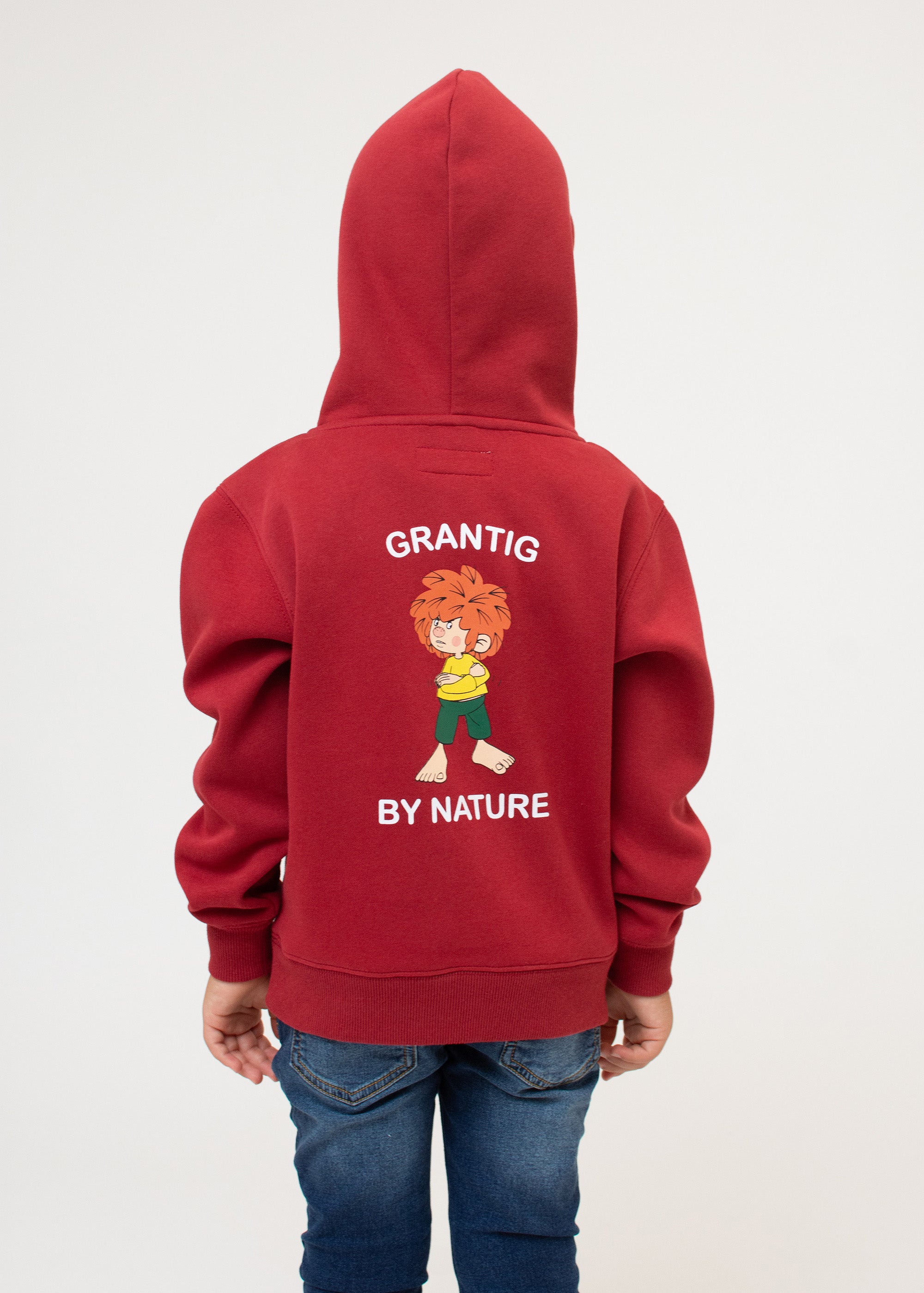 Hoodie "Grantig by nature v2" - dunkelrot (Kinder)