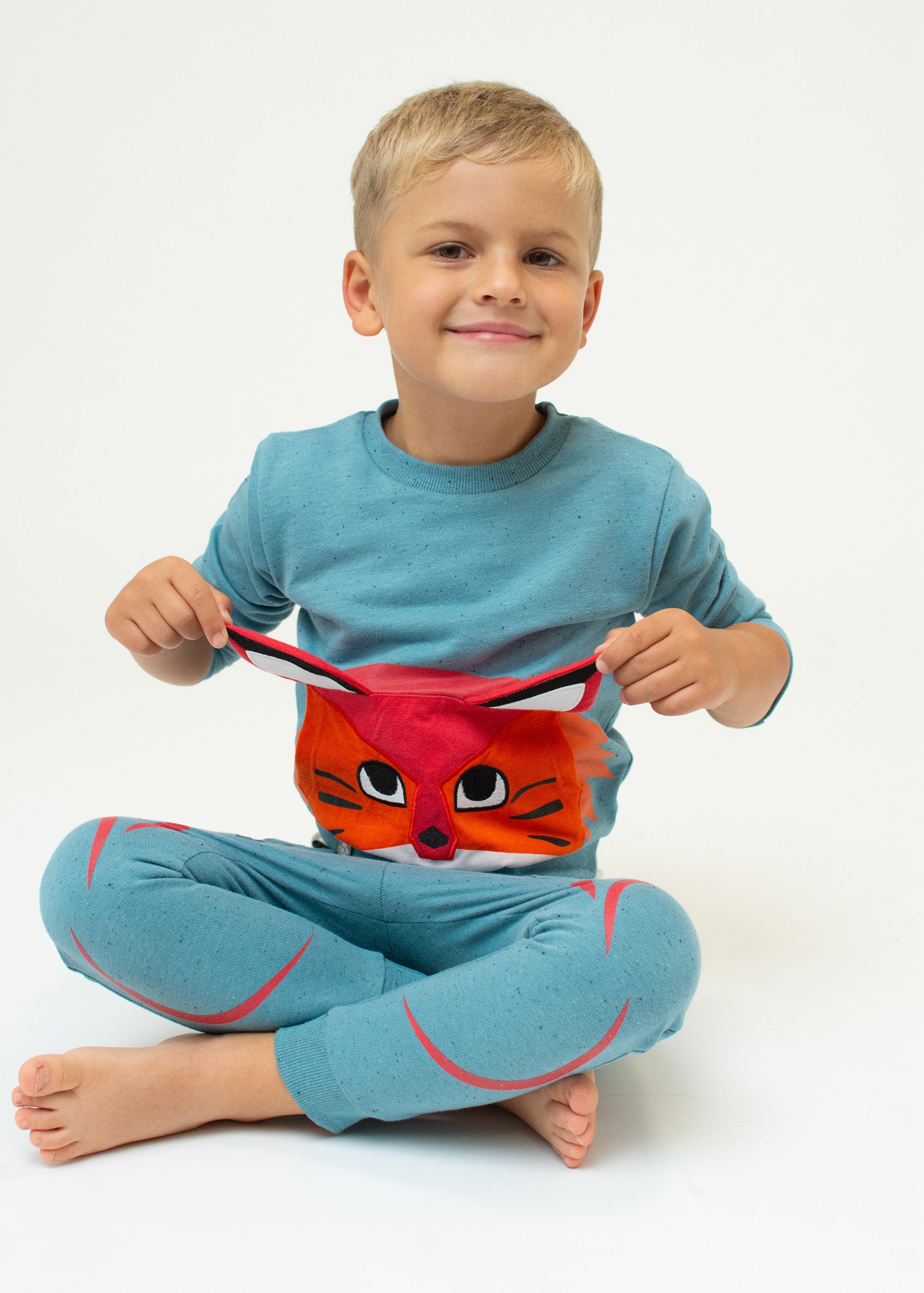 Jogging-Set "Waldfuchs" - blaugrau (Kinder)