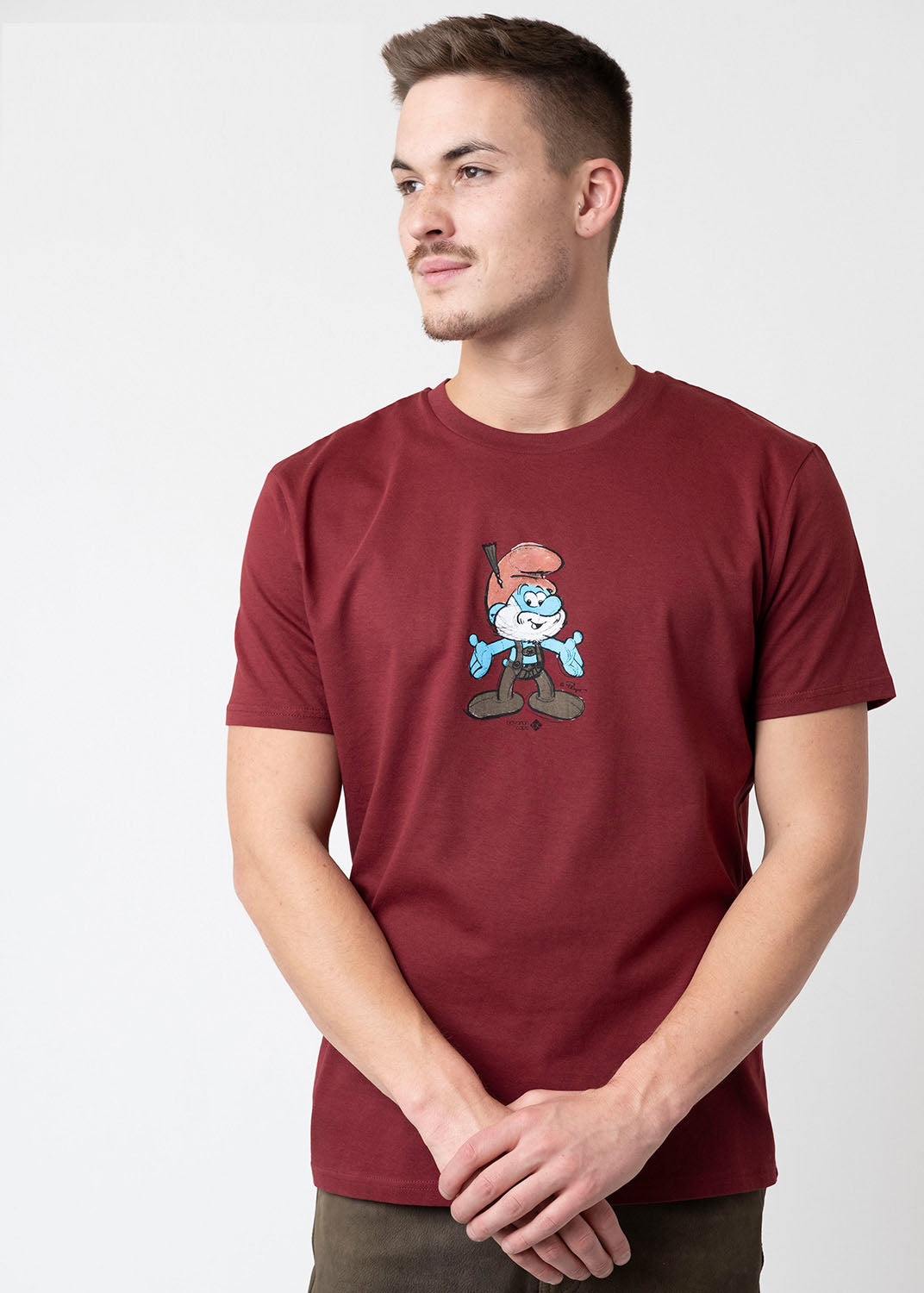 T-Shirt "Papa Schlumpf" - burgund
