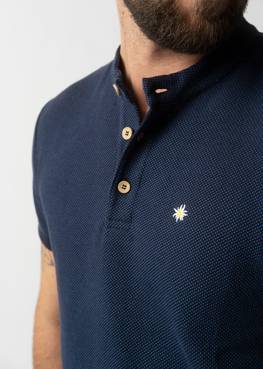 Poloshirt "Edelweiß Feinstrick"