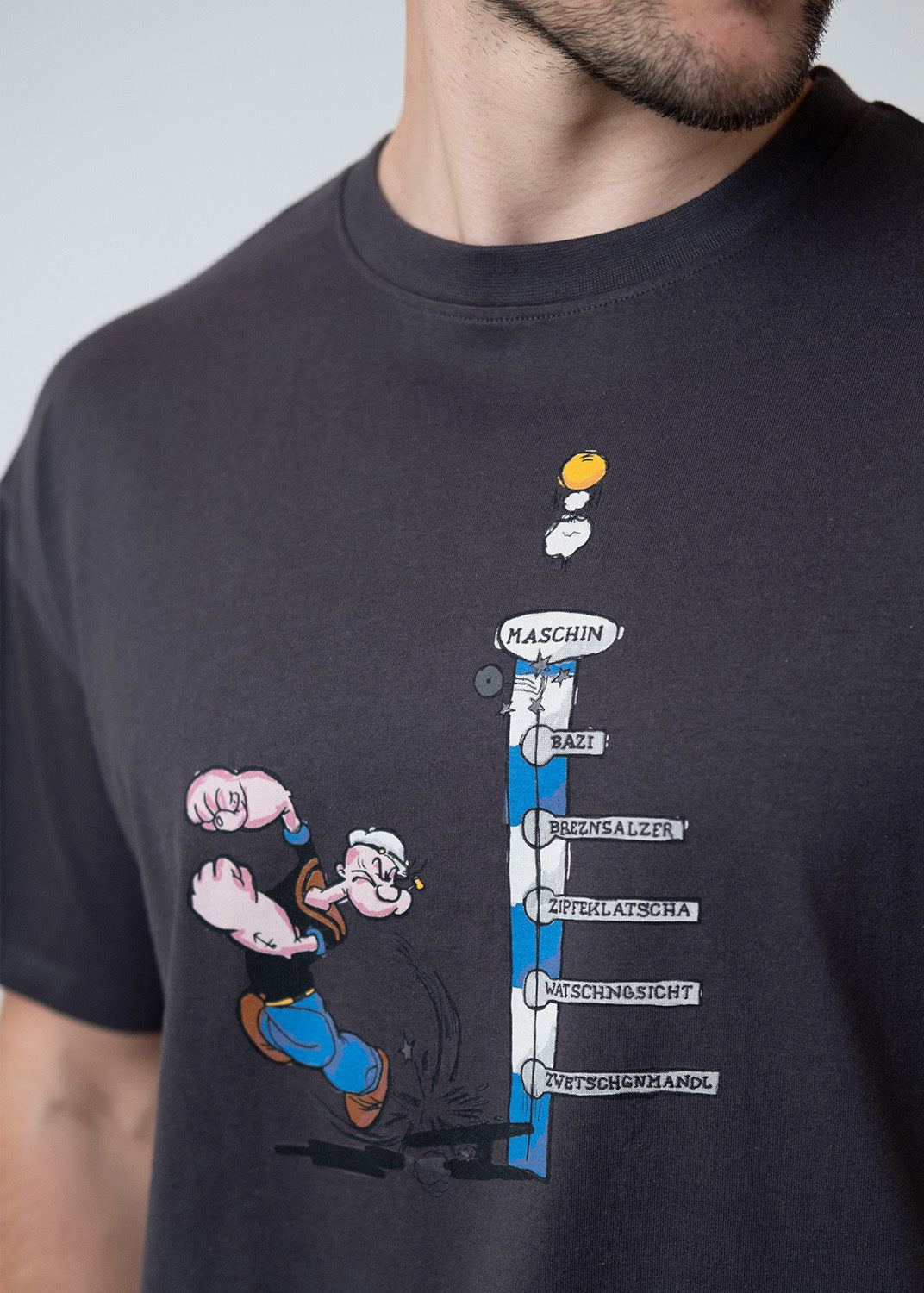 T-Shirt "Popeye haut den Lukas" - dunkelgrau