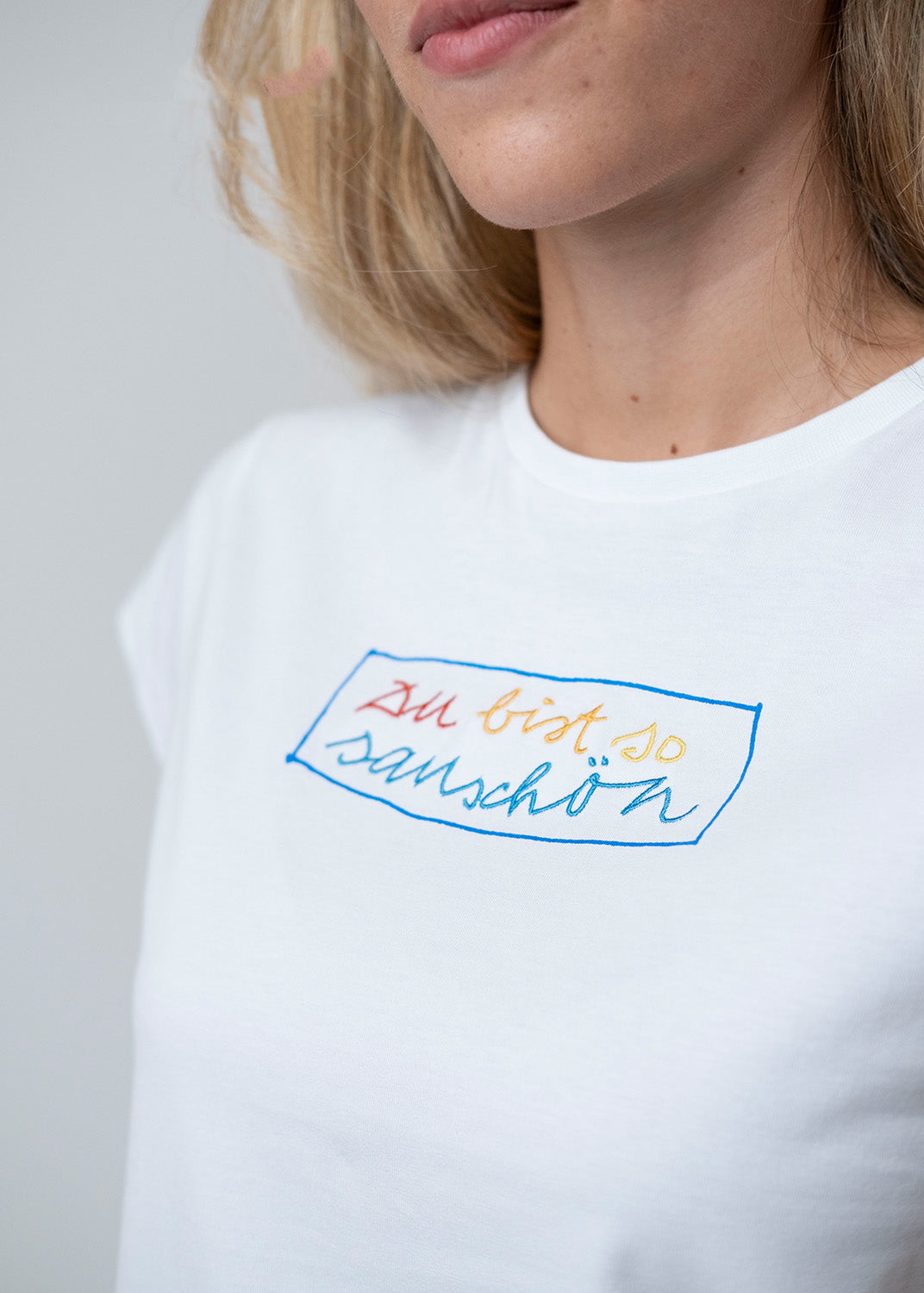 T-Shirt "Sauschön" - weiß