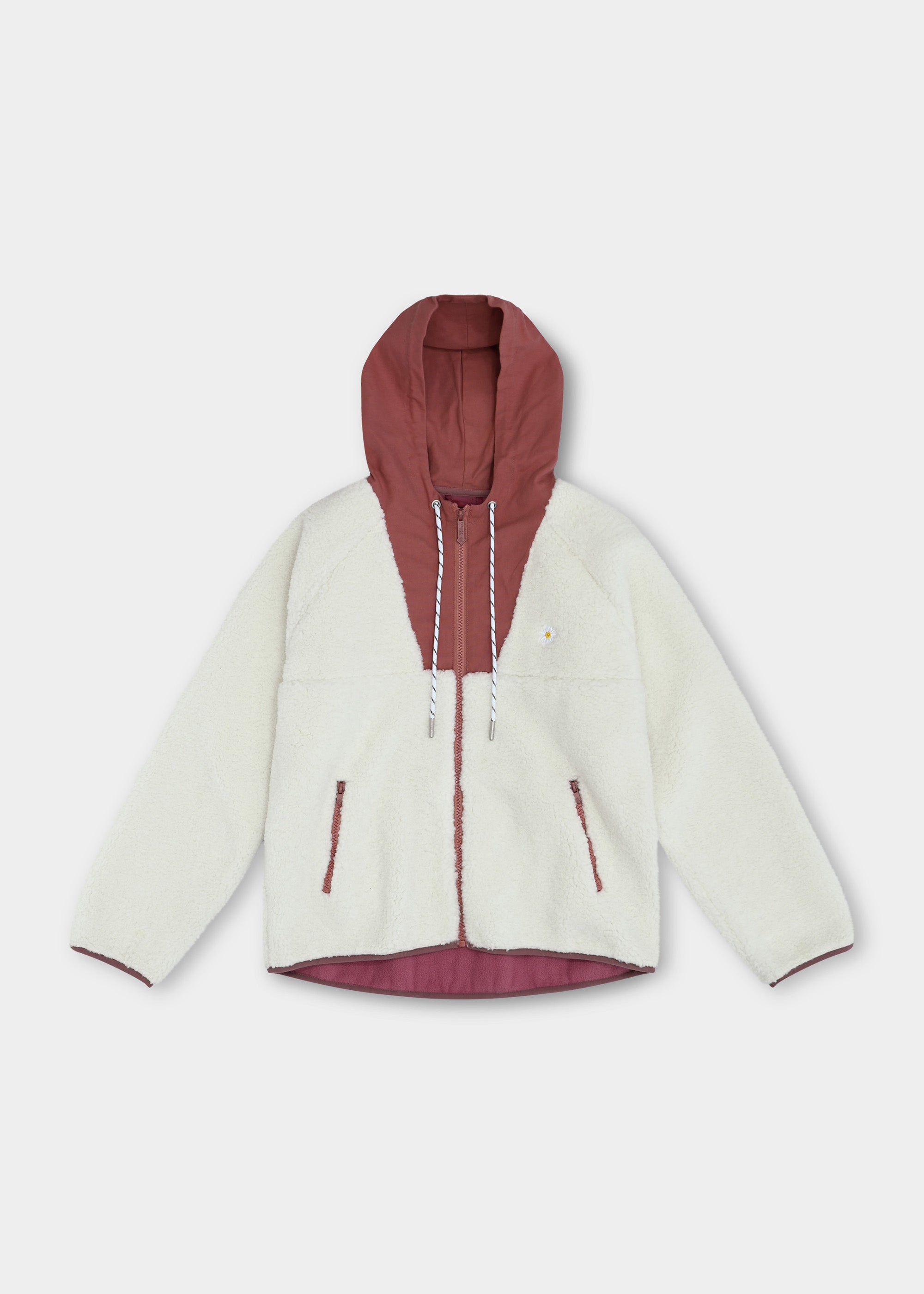 Sherpa-Zipper "Frida" - natur/rosa (Damen)