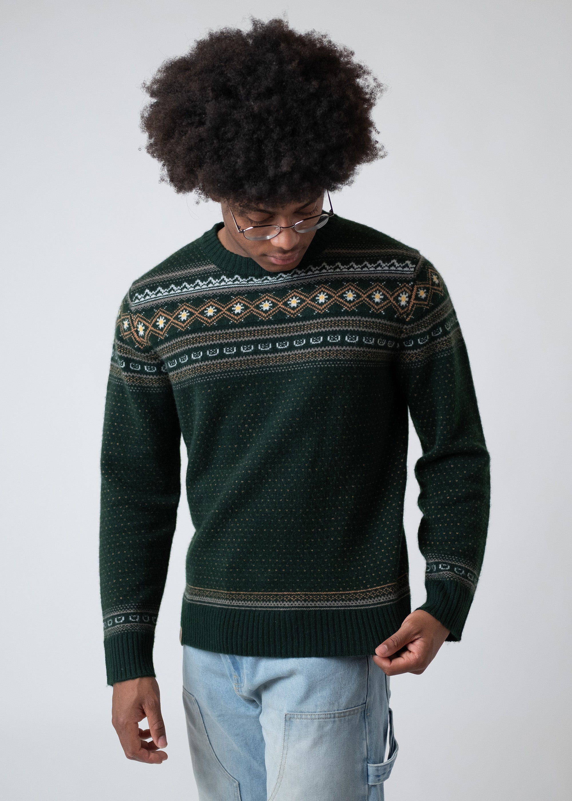 Strickpullover "Winterliebe" - dunkelgrün