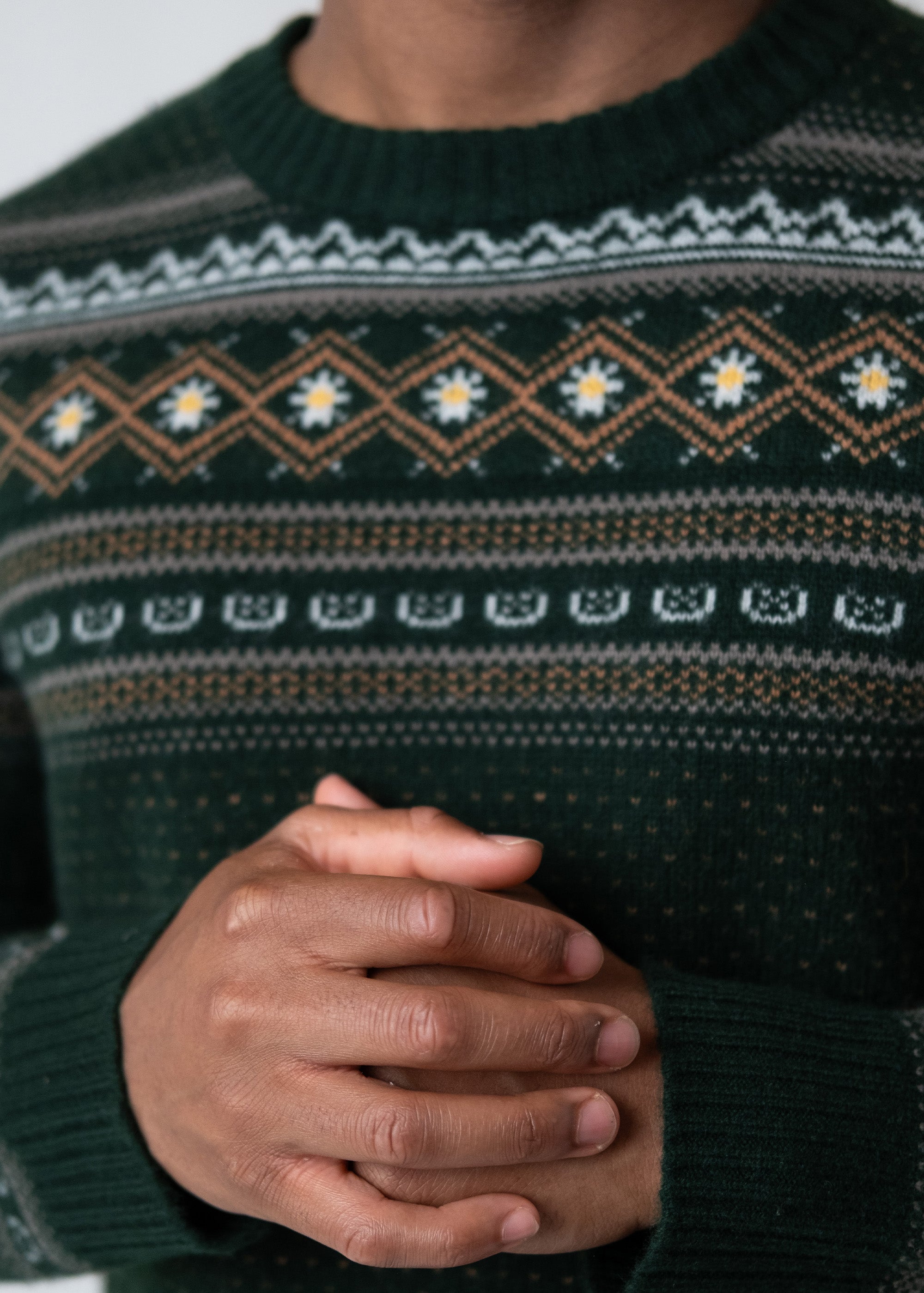 Strickpullover "Winterliebe" - dunkelgrün
