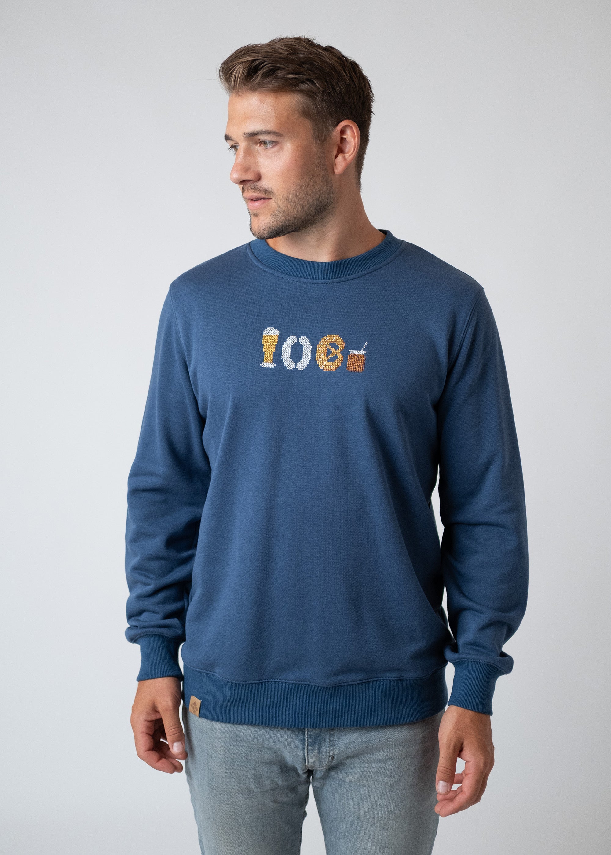Sweater "Weißwurschtfrühstück" - dunkelblau