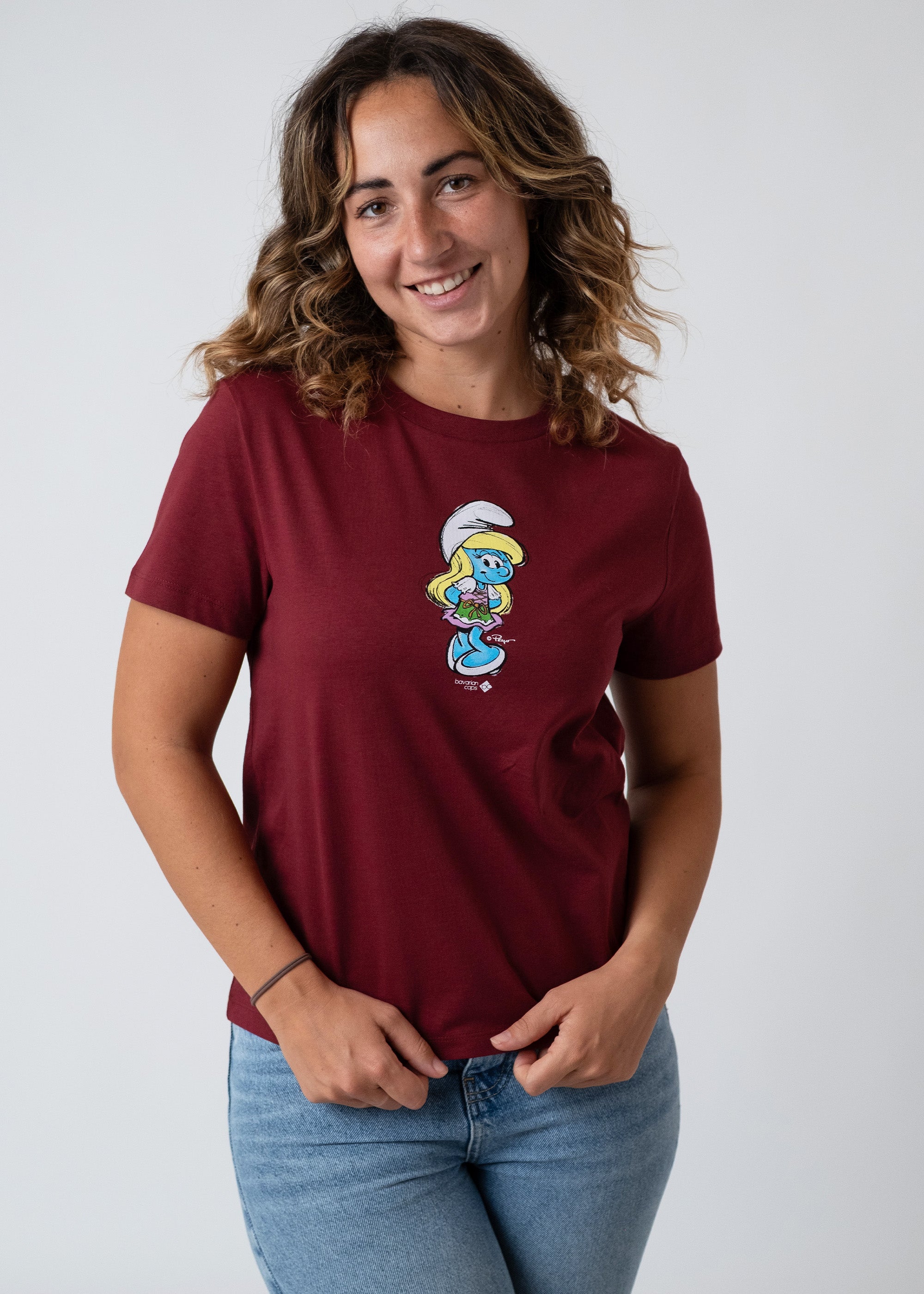 T-Shirt "Schlumpfine" - dunkelrot