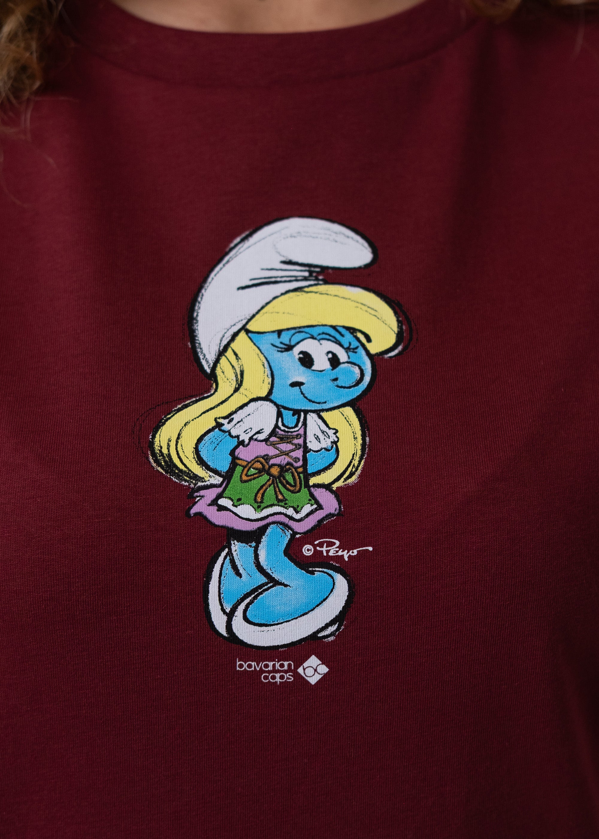 T-Shirt "Schlumpfine" - dunkelrot